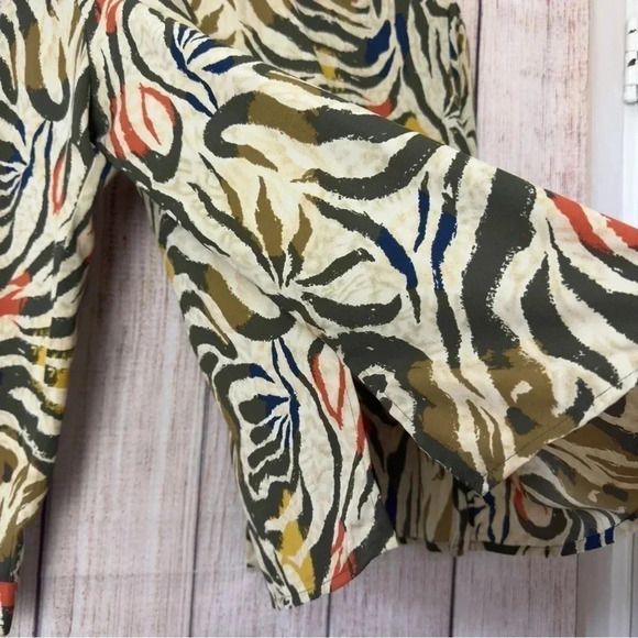 Vintage Kathy Che womens zebra print Womens button up tops size 14 - Picture 10 of 10